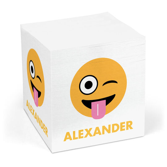 Emoji Silly Face Sticky Memo Cube